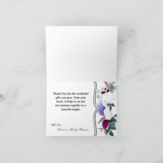 Gevouwen bedankt! bedankkaart (Binnen)