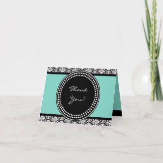 Gevouwen bedankt Blauwgroen kaart en zwarte demper