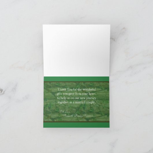 Gevouwen bedankt groene kaart en Camo (Binnen)