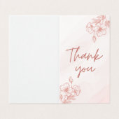 Gevouwen bedankt kaart (Buitenkant ongevouwen)