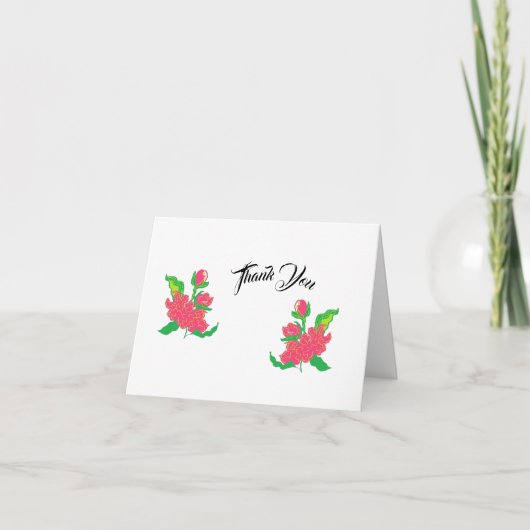 Gevouwen bedankt kaart : Japanise Flower (Voorkant)