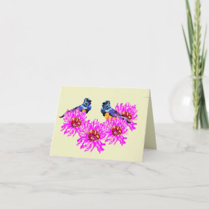 Gevouwen bedankt! Kaart: kleurrijke vogels Bedankkaart