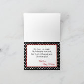 Gevouwen bedankt kaart Red Ladybug (Binnen)