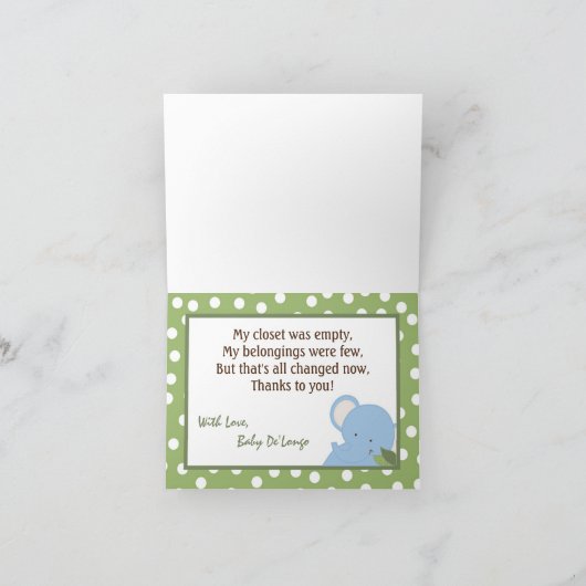 Gevouwen Bedankt Kaart Safari Oerwoud Animals Gree (Binnen)