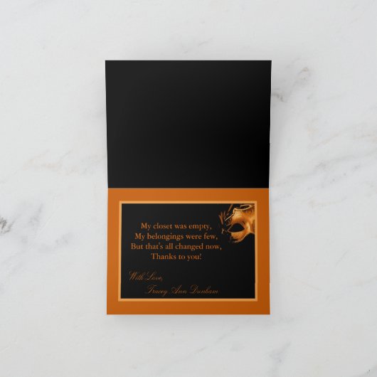 Gevouwen Bedankt Kaart Sweet 16 Sinaasappel Zwart (Binnen)