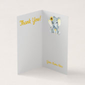 Gevouwen bedankt kaarten Elephant sunflower rustic (Binnen)