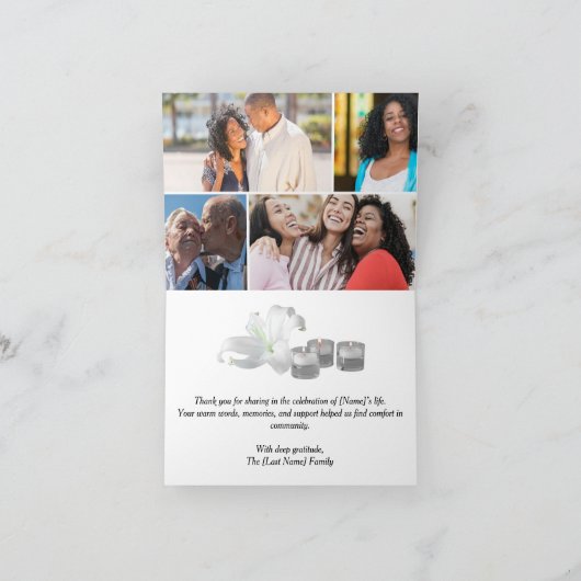 Gevouwen begrafenis bedankkaart (Binnen)