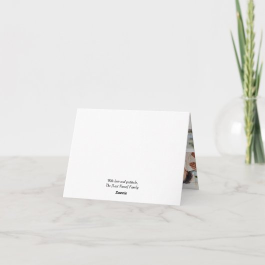 Gevouwen begrafenis bedankkaart - met dankbaarheid (Achterkant)