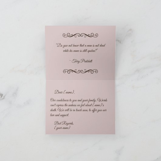 Gevouwen  begrafenis Kaart (Binnen)