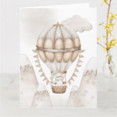 gevouwen beige bunny card gefeliciteerd met baby kaart (Gele Bloem)