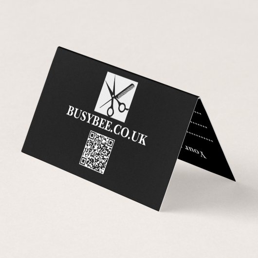 Gevouwen benoemingskaart - BusyBee Design Visitekaartje (Achterkant)