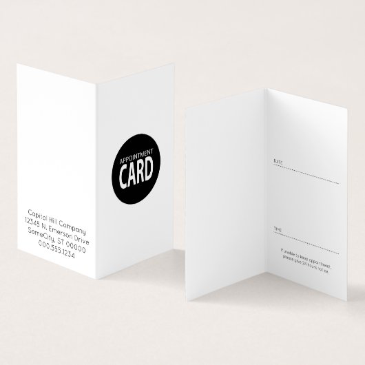 gevouwen benoemingskaart visitekaartje (Binnen en buitenkant)