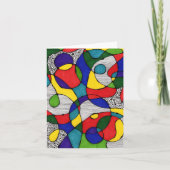 Gevouwen Blanco Note Kaart Primaire Doodles (Voorkant)