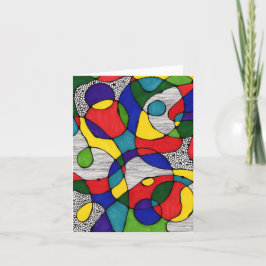 Gevouwen Blanco Note Kaart Primaire Doodles