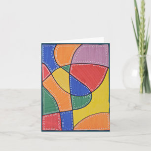 Gevouwen Blank Note Kaart Bright Doodle Art