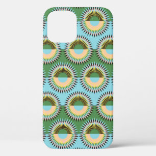Gevouwen bloemen: retro blauw-groen patroon. Case-Mate iPhone case