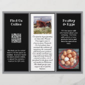 Gevouwen Boerderij Zakelijk Zwart-wit Brochure (Achterkant)