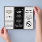 Gevouwen Boerderij Zakelijk Zwart-wit Brochure (Hand)