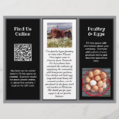 Gevouwen Boerderij Zakelijk Zwart-wit Brochure (Achterkant)