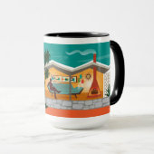 Gevouwen Bord Dak Mid Century House Alleen jongens Mok (Voorkant rechts)