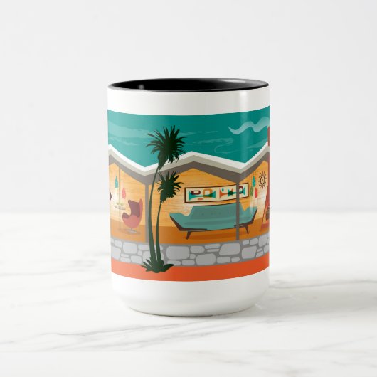 Gevouwen Bord Dak Midden-eeuws Modern Huis Mok (Midden)