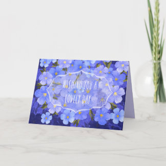 Gevouwen "Brilliant Blue Flower GreetinGreeting Ka Kaart