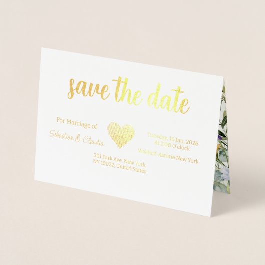 Gevouwen bruiloft opslaan Datum sjabloon (Voorkant)