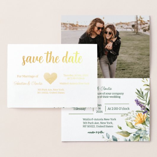 Gevouwen bruiloft opslaan Datum sjabloon (Display)