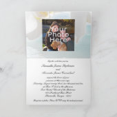 Gevouwen bruiloft uitnodiging, Aqua Beach Orchid (Binnen)