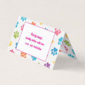 Gevouwen Cattery Visitekaartje  foto (Achterkant)