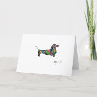 Gevouwen Dachshund Kaart