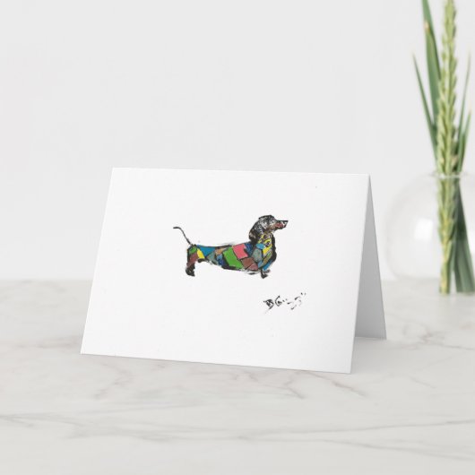 Gevouwen Dachshund Kaart (Voorkant)