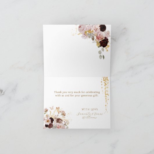 Gevouwen dank bedankkaart (Binnen)