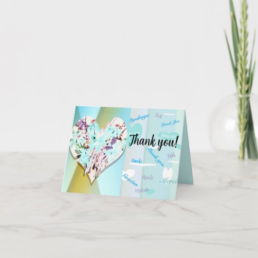 Gevouwen dank bedankkaart (Voorkant)