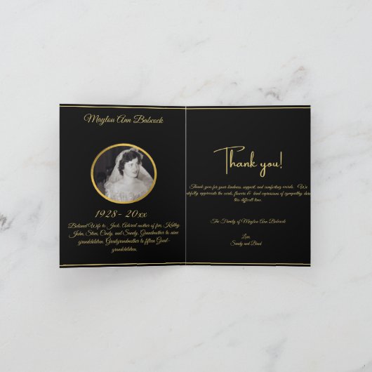 Gevouwen dank bedankkaart (Binnen)