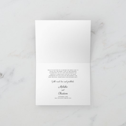 Gevouwen dank bedankkaart (Binnen)