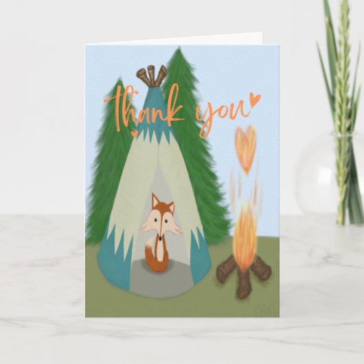 Gevouwen dank bedankkaart (Voorkant)