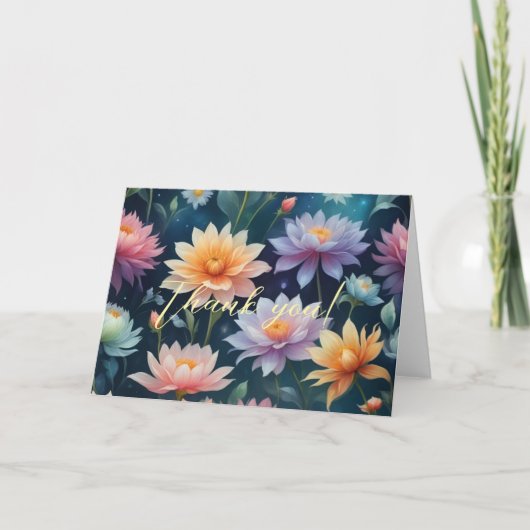 Gevouwen dank bedankkaart (Voorkant)