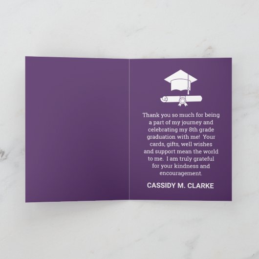 Gevouwen dank bedankkaart (Binnen)