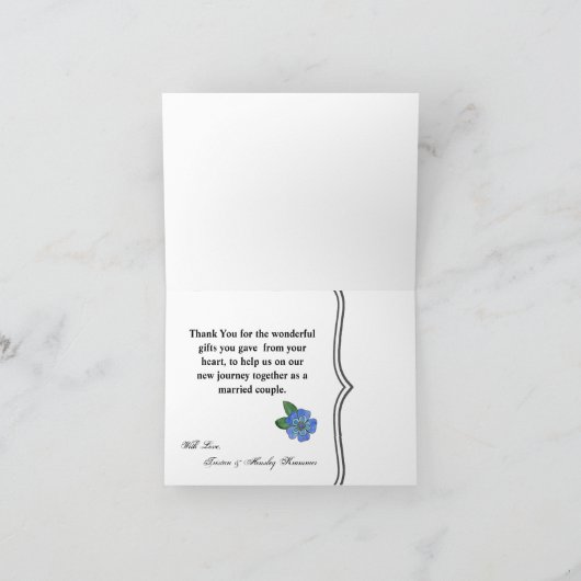 Gevouwen dank je kaart Traditionele vogelspar (Binnen)