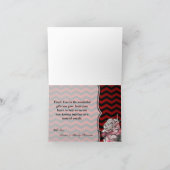 Gevouwen dank je Roos gothic Chevron blac Bedankkaart (Binnen)