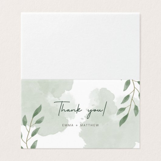 Gevouwen dank kaart (Buitenkant ongevouwen)