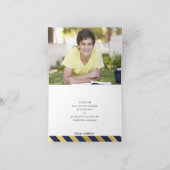 GEVOUWEN DANK U bar mitzvah goud marine blauw MURR Bedankkaart (Binnen)