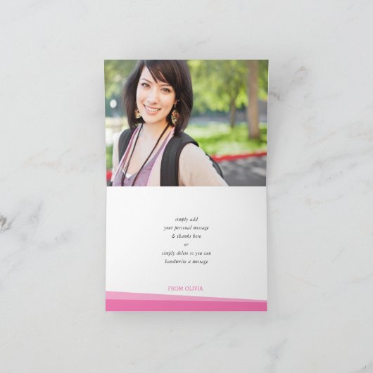 GEVOUWEN DANK U eenvoudige moderne gewaagde hoeken Bedankkaart (Binnen)