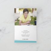 GEVOUWEN DANK U eenvoudige moderne turquoise blauw Bedankkaart (Binnen)