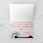 Gevouwen dank u kaarden Dame Bug op Rood Si van de Bedankkaart (Binnen)