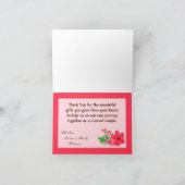 Gevouwen dank u kaarden de Bloem Hawai van de Bedankkaart (Binnen)