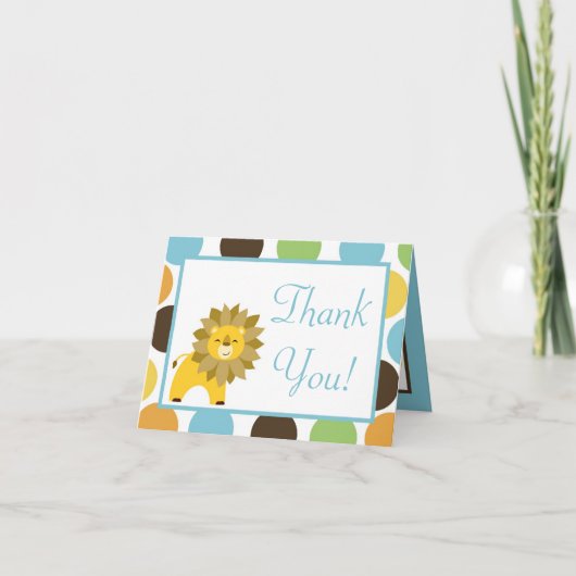 Gevouwen dank u kaarden de Dierentuin van de Bedankkaart (Voorkant)