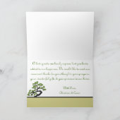 Gevouwen dank u kaarden de Japanse Groene Boom O Bedankkaart (Binnen)