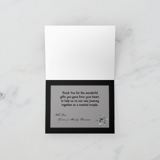 Gevouwen dank u kaarden het Ketting van de Juwelen Bedankkaart (Binnen)